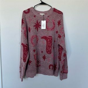Entro, pink, sparkly western sweater
